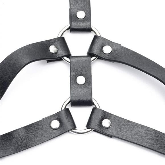 Bodiy Women Waist Harness Belt Black Punk Leather Body Chain Adjustable Gothic